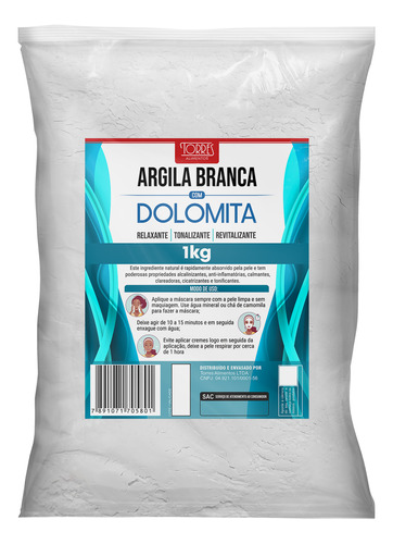 Argila Branca Com Dolomita (skin Care) Mascara Facial 1kg