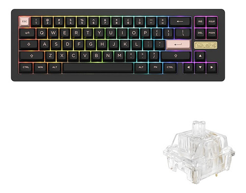 Teclado Gamer Mecanico Akko Acr Pro 68 Switch Akko Crystal 