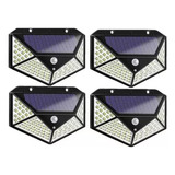 Pack De 4 Luces Solares Exterior Luz Solar Panel Foco Solar 