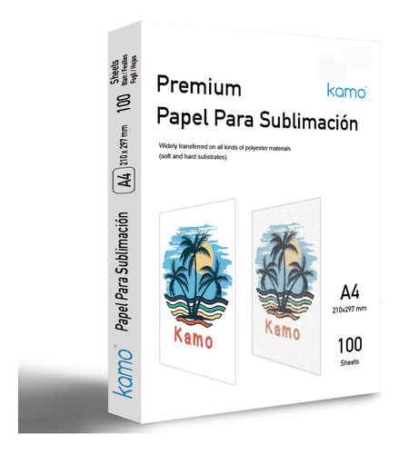  Premium Papel De Sublimación Kamo, A4, 120g, 100 Hojas