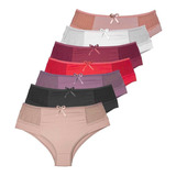 Kit 10 Calcinhas Cós Alto Lingerie Conforto Atacado Mf004