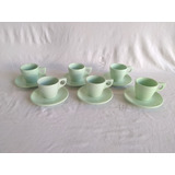 Juego X6 Duo Cafe Taza Plastiloza Plastico Vintage Antiguo