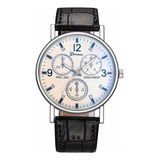 Reloj Geneva 2019 Para Caballero Casual Elegante Color De La Correa Negro/blanco Color Del Bisel Negro Color Del Fondo Negro