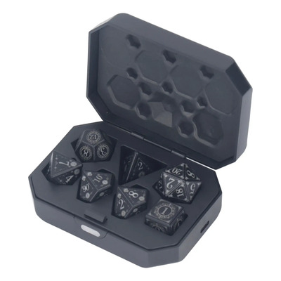 Juego De Dados Iluminados De 7 Piezas Con Caja De Carga Reca