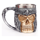 Taza De Café De Acero Inoxidable Diseño De Calavera 400 Ml