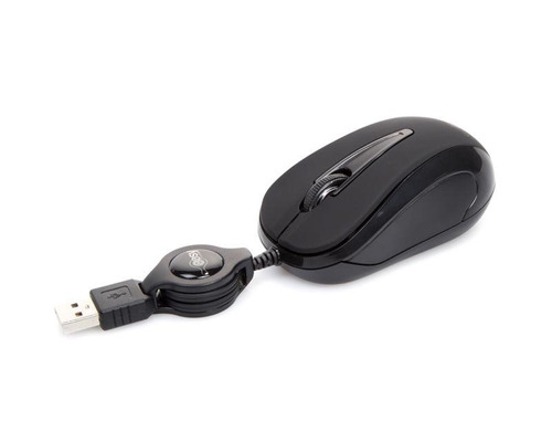 Mini Mouse Optico Cable Retractil Usb 1000dpi  Negro Garanti