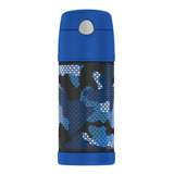 Botella Térmica Camuflada Azul Thermos De 355 Ml