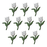 Flor Tulipa  Patch Aplique Bordado Termocolante Kit 10 Pç