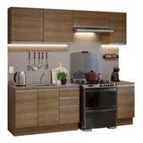 Cocina Integral Luna Glamy Madesa Con Acessorios 240cm M Color Marrón