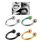 Pack X2 Piercing Aros Bull De Acero Quirurgico Nariz Boca