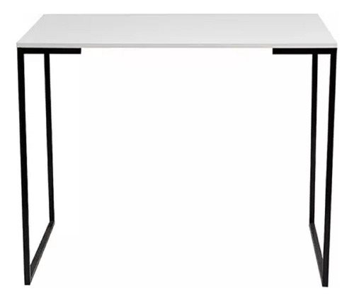 Mesa Elegante Industrial Mdf E Aço Branco/preto 120x60