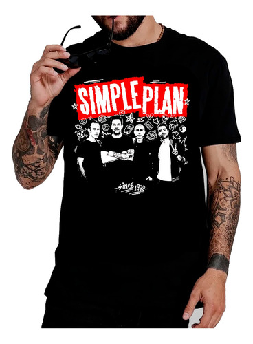 Camiseta Simple Plan Camisa Blusa Promoção Tour 2024 Brasil 