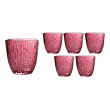 Set 6 Vasos De Vidrio Labrado Bajo Vintage 300ml Col