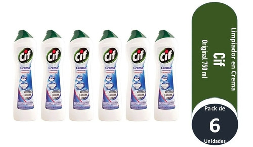 Limpiador En Crema Cif 750ml Pack De 6 Unidades