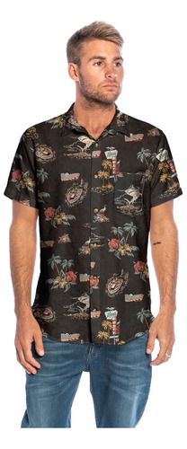 Camisa Rusty Maui Hotel Shirt Hombre Relaxed Fit