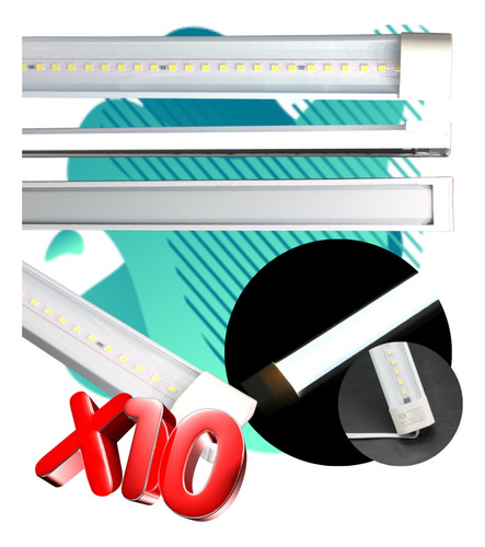 Pack 10 De Regletas Tubo Led 14w 60 Cm 6500k 