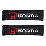 Par Almohadillas Para Cinturón Auto Honda Negro Rojo