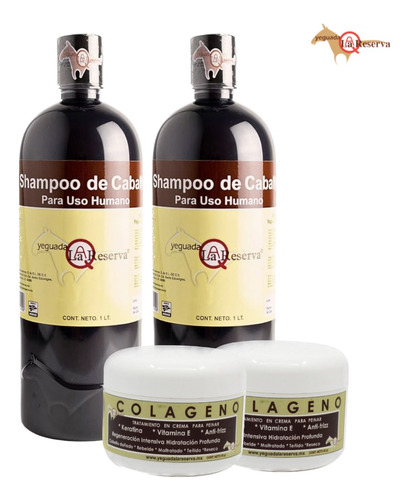 2 Shampoo Yeguada La Reserva + 2 Colágenos Grandes