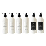 Kit 6pçs Frascos Branco Shampoo Cond Sab 500ml Banheiro Luxo