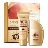 Set 2pz Bloqueador Solar Gold Colágeno Sadoer Blanquea Spf60