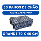 Pano De Chão Grande Xadrez 70x40cm Kit Com 50 Saco Duplo Ev