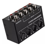 Mini Mixer Mezclador De Sonido Estereo 4 Entradas 1 Salida