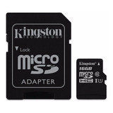 Tarjeta Micro Sd Kingston De 16 Gb Con Adaptador, Clase 10, 45 Mb/s