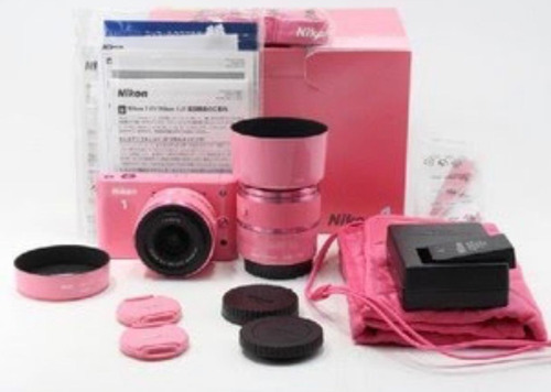 Camera Nikon J1 Profissional Mostruário Pink Com 2 Lentes!