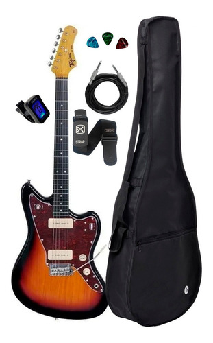 Guitarra Jazzmaster Tagima Tw61 Sunburst +kit Capa Cabo Full
