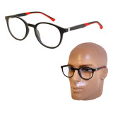 Armação Óculos De Grau Masculina Redonda Acetato Moderno