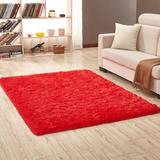 Tapete Alfombra Peluda Rojo / Tapete Peluche Roja 170x120cm 