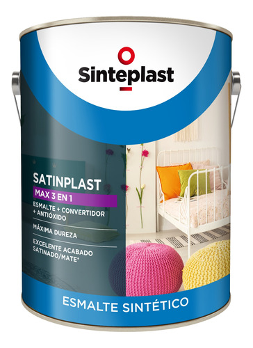 Satinplast Esmalte  Convertidor Antioxido 4l Negro Mate