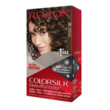 Kit Tinte Revlon  Colorsilk Beautiful Color Tono 030 Castaño Oscuro Para Cabello