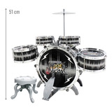 Bateria Musical De Brinquedo Dm Toys Rock Party Dmt5366 Preto