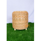 Puff Redondo De Palha De Taboa 30x35