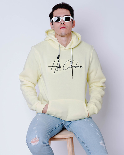 Sudadera Hoja Colombiana Amarillo Pastel