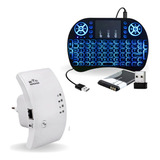 Kit Repetidor Roteador Wi Fi + Mini Teclado Universal Smart