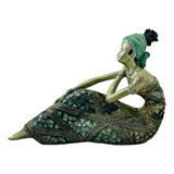 Figura Decorativa Mujer Africana 28cm Estatua Moderno Zn 