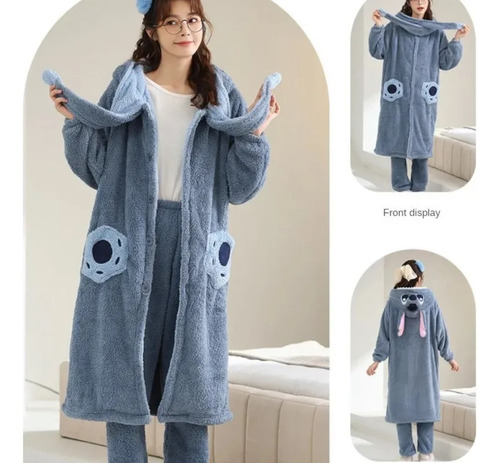 Pijama Stitch Adulto Bata Otoño/invierno