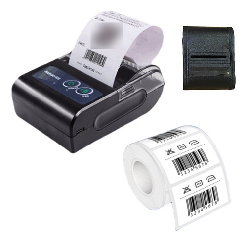Mini Impressora Portatil Bluetooth 58mm + 1 Bobina Etiqueta