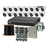 Kit 16 Camaras Seguridad 2mpx Domo Metal Dahua 1tb Cat6e