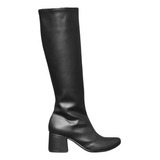 Bota Olivia Caña Larga Mujer Dama Zapato Taco 4cm Urbano