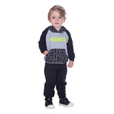 Conjunto Moletom Infantil Menino Inverno Frio Gamer Capuz