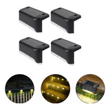 Kit  4 Luces Solares Patio Jardín /para Escaleras Y Muros 