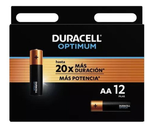 Duracell Pilas Aa Alcalinas Optimum Alto Desempeño 1.5v 12pz