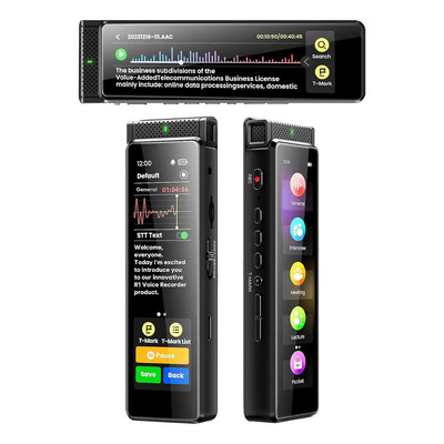 Innioasis® Grabadora De Voz 64GB Negro con Pantalla Táctil,5 Modos de Grabación,Transcripción Offline Y Respaldo Automático,Batería 1100mAh,Especial para Funcionarios Públicos y Abogados | Envío gratis