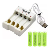 Cargador Pila Aa Aaa Usb + 3 Pilas Recargables Regalo