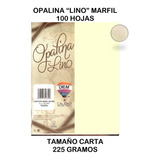 Papel Opalina Marfil Gruesa Carta 100 Hojas Acabado Lino Color Crema