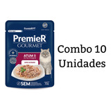 Kit 10un Premier Sachê Para Gatos Adultos Castrados Atum 70g