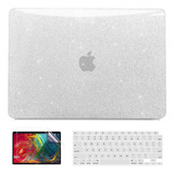 Funda Para Macbook Air 13 M1 + Accesorios Plateado Brillos